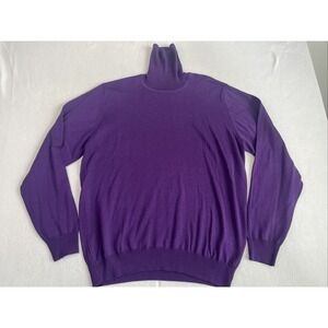 Peter Christian Purple Merino Wool Turtleneck Sweater Mens Large Vintage